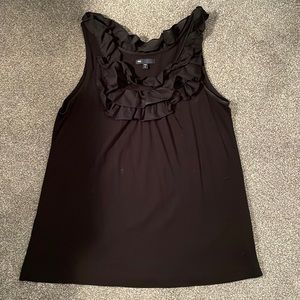 Black GAP tank with ruffled neckline
